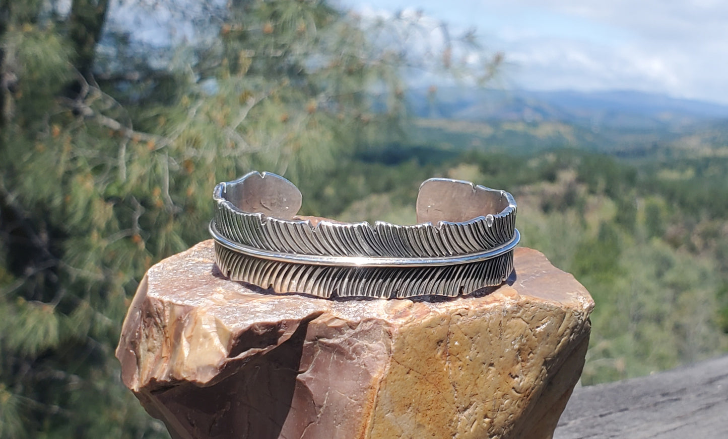 Feather in the Wind - cuff bracelet