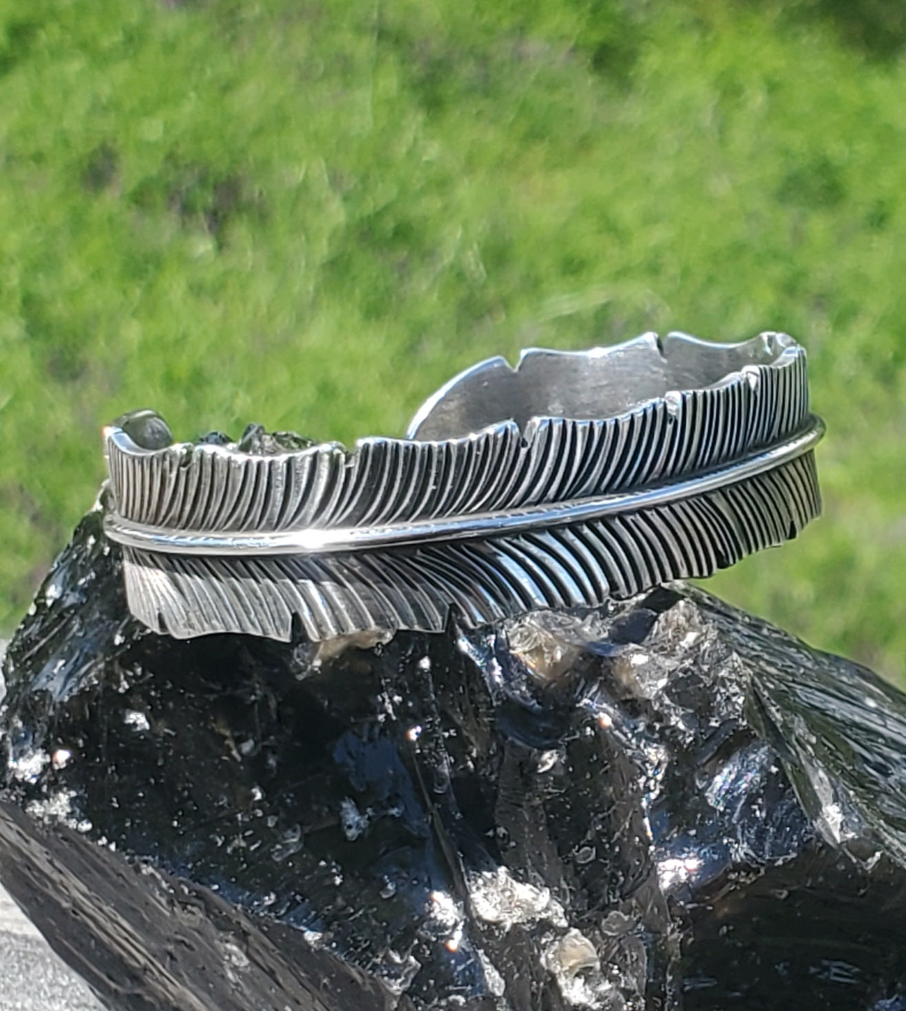 Feather in the Wind - cuff bracelet